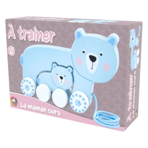 Ulysse Couleurs d’Enfance wooden pull toy Mom Bear
