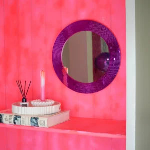 HOUSEVITAMIN Καθρέπτης Στρογγυλός Disco Pink 40x40