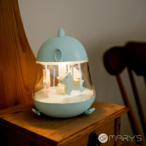 Mary’s Music Box LED Φωτιστικό Carousel Blue – Φωτάκι Νυκτός με Μουσική & RGB