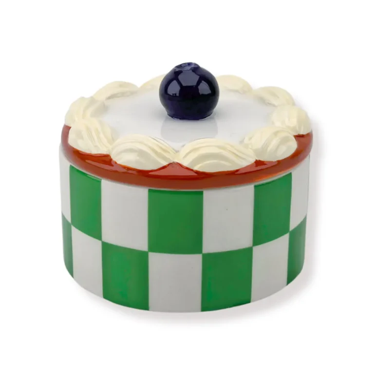 HOUSEVITAMIN Διακοσμητικό Βαζάκι Αποθήκευσης Tartlet Whipped Cream Green 9×9×7.5cm