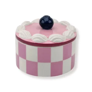 HOUSEVITAMIN Διακοσμητικό Βαζάκι Αποθήκευσης Tartlet Whipped Cream Pink 9×9×7.5cm