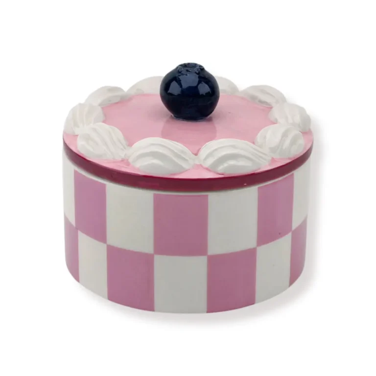 HOUSEVITAMIN Διακοσμητικό Βαζάκι Αποθήκευσης Tartlet Whipped Cream Pink 9×9×7.5cm