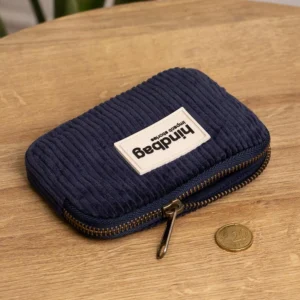 Hindbag Πορτοφολάκι Lili Navy Velvet από Οργανικό Βελούδο Βαμβακιού