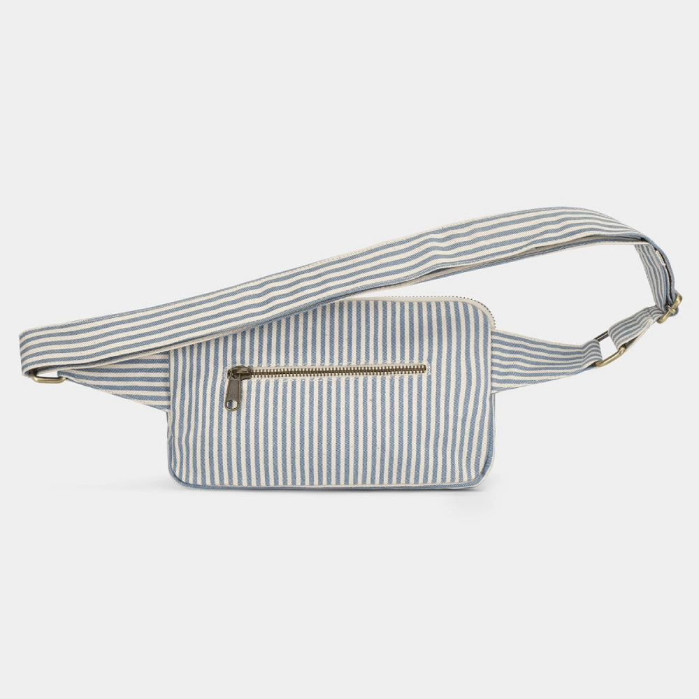 Hindbag Τσαντάκι Μέσης Harry Blue Striped από Οργανικό Βαμβάκι