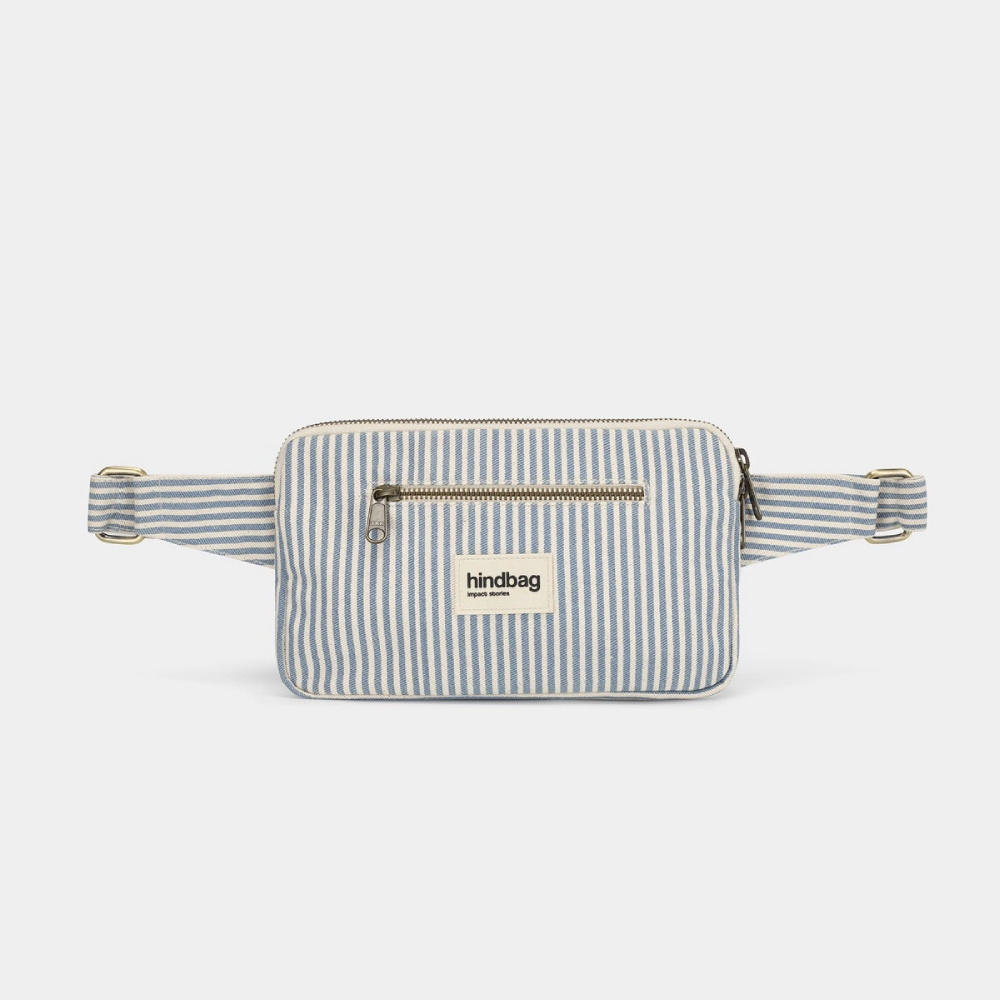 Hindbag Τσαντάκι Μέσης Harry Blue Striped από Οργανικό Βαμβάκι