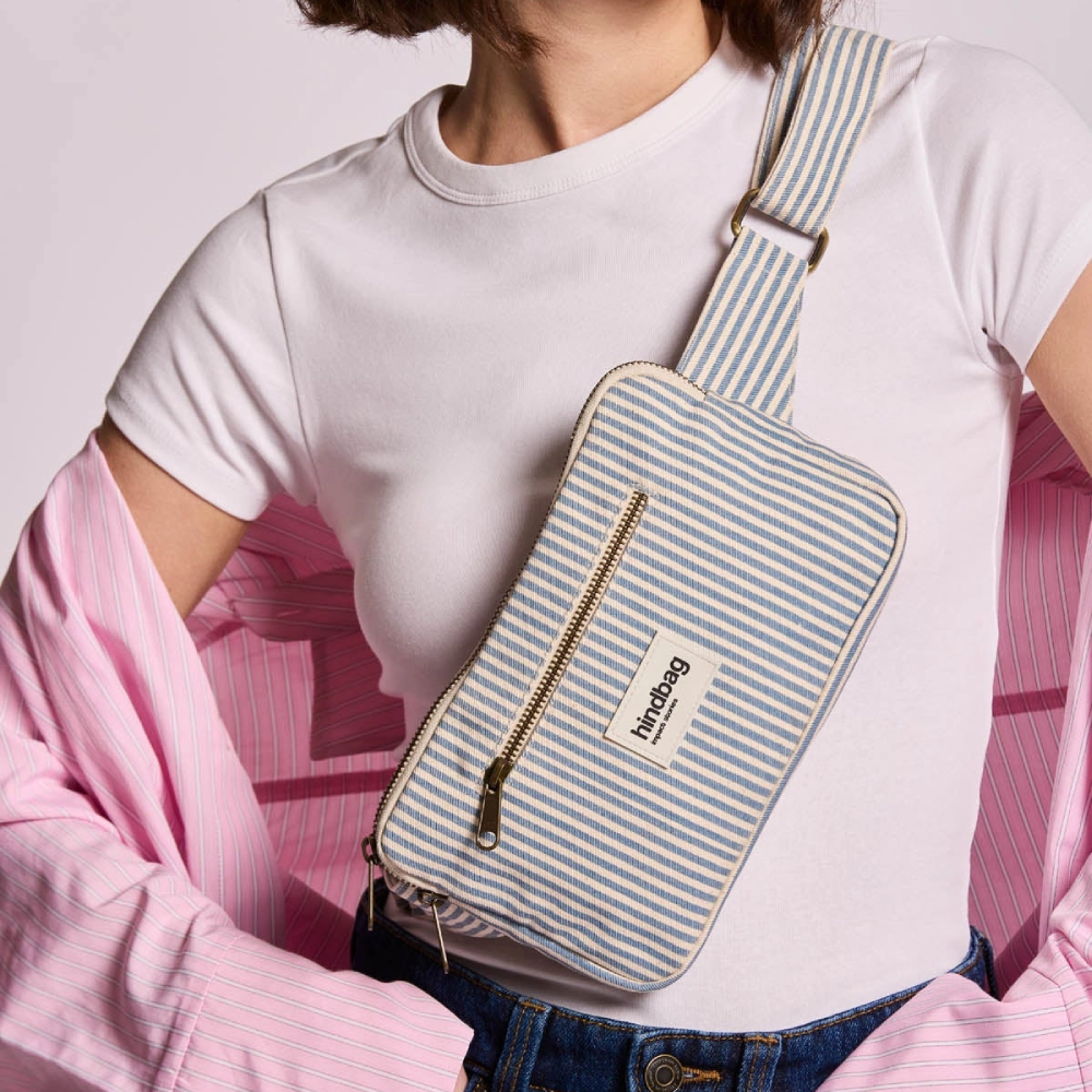 Hindbag Τσαντάκι Μέσης Harry Blue Striped από Οργανικό Βαμβάκι