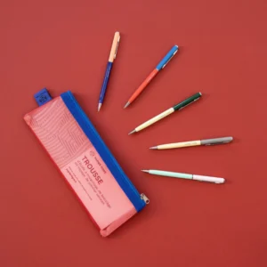 Papier Tigre Pencil Case Couleur Red Mesh Organizer