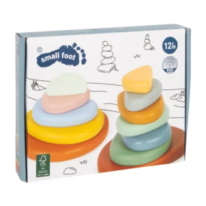 Small Foot Ξύλινα Βότσαλα Στοίβαξης Montessori 12 Τεμάχια