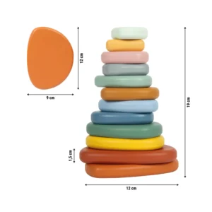 Small Foot Ξύλινα Βότσαλα Στοίβαξης Montessori 12 Τεμάχια