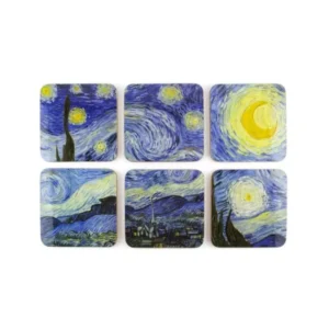 Museum Editions Van Gogh Starry Night Σετ 6 Σουβέρ από Φελλό