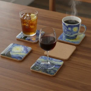 Museum Editions Van Gogh Starry Night Σετ 6 Σουβέρ από Φελλό