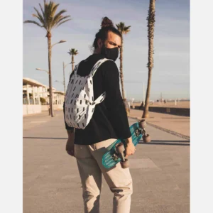 Notabag Original Black Brush White Πτυσσόμενη Τσάντα Tote Backpack 2 σε 1