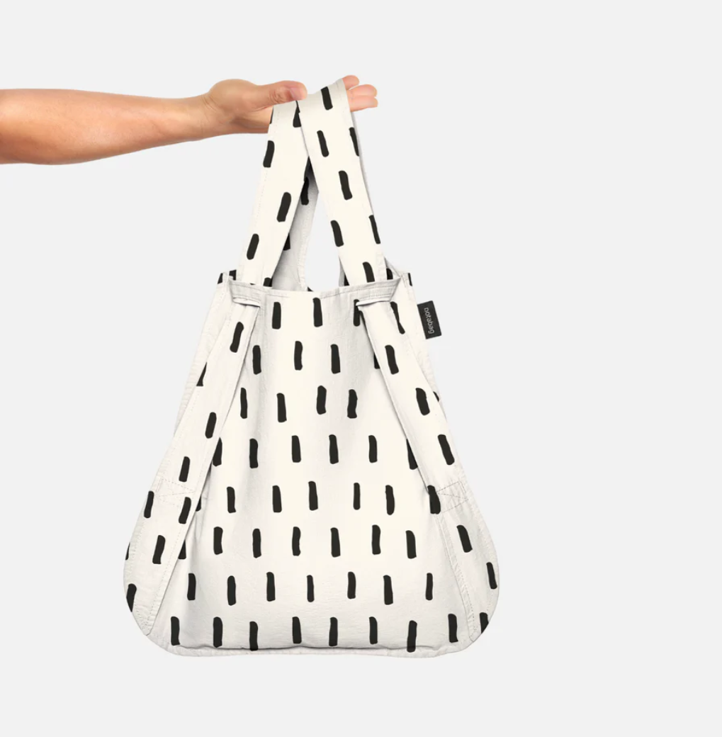 Notabag Original Black Brush White Πτυσσόμενη Τσάντα Tote Backpack 2 σε 1