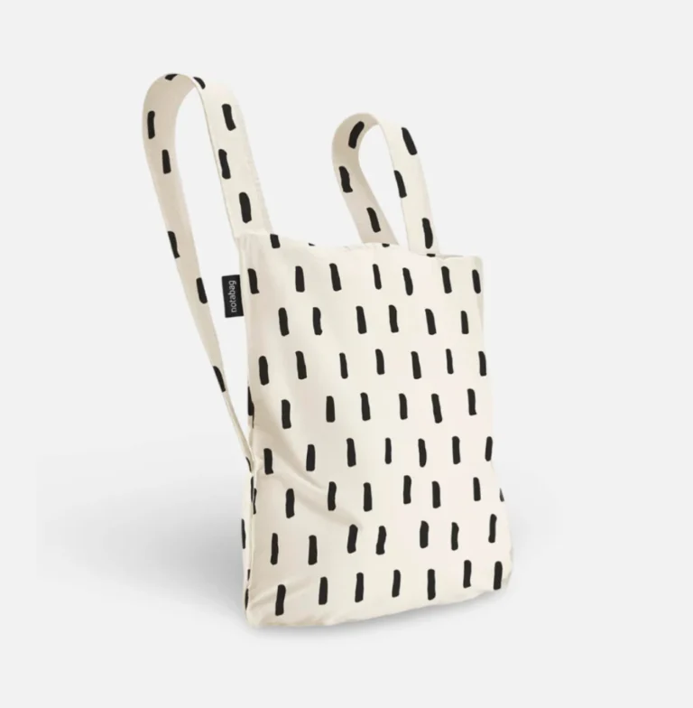 Notabag Original Black Brush White Πτυσσόμενη Τσάντα Tote Backpack 2 σε 1