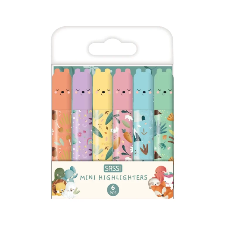 Sassi Mini Highlighter Set Σετ 6 Μίνι Μαρκαδόρων Υπογράμμισης