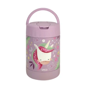 Sassi Unicorn Παιδικό Θερμός Φαγητού 350ml Ανοξείδωτο με Μονόκερο