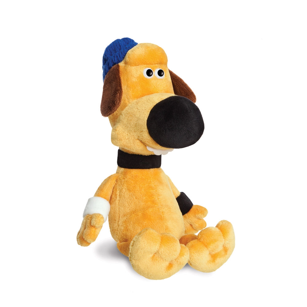Shaun the Sheep Bitzer Λούτρινος Σκύλος Μπίτζερ 30cm με Μπλε Σκουφάκι και Ρολόι